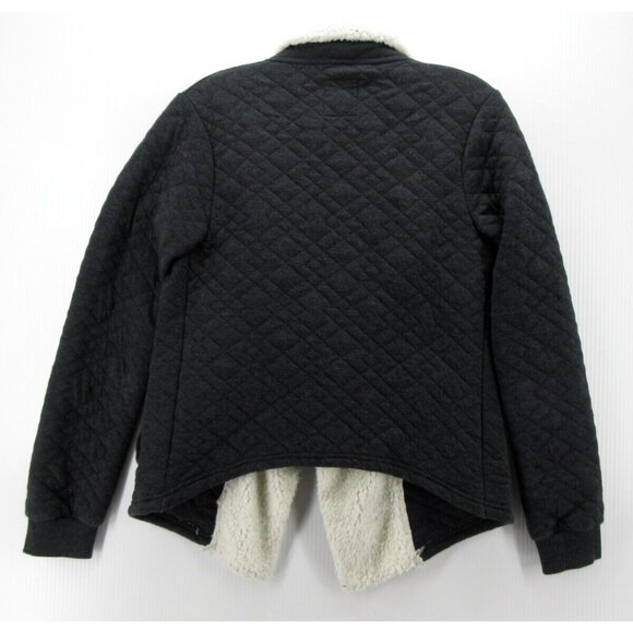 Billabong Jacket Small Wrap Open Cardigan Quilted Plush Fleece Sherpa - Picture 7 of 10